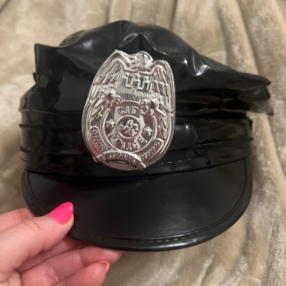 Police Hat Costume Halloween, adult size hat, for men or women, police officer - Picture 4 of 5